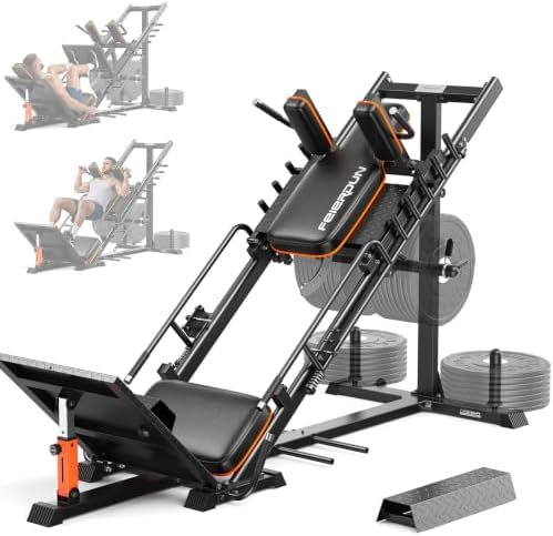 FEIERDUN 2-in-1 Leg Press & Hack Squat Machine