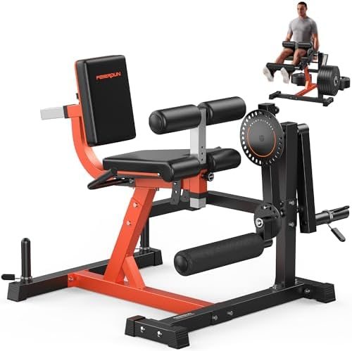 FEIERDUN Leg Extension & Curl Machine with Exercise Bench
